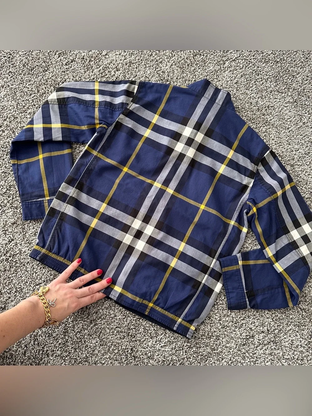 Authentic BURBERRY Boy Bomber Windbreaker Reversible Jacket Kid Youth 9-10 Year